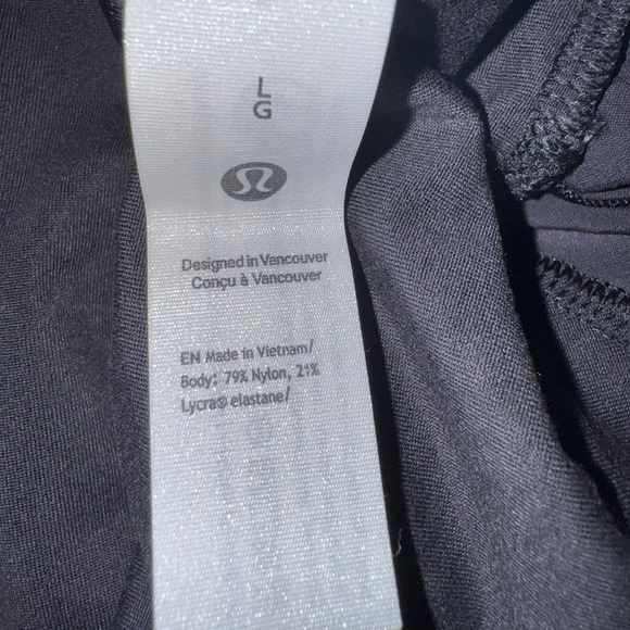 Lululemon Wundermost Square-Neck Black *SHINE* Bodysuit Nulu LS Thong Size L - Picture 9 of 11